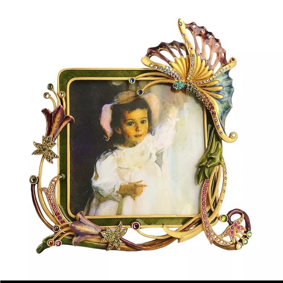 JAY Strongwater BUTTERFLY GREEN PICTURE FRAME
ENAMEL SWAROVSKI CRYSTAL 
5061
NEW - Picture 1 of 4